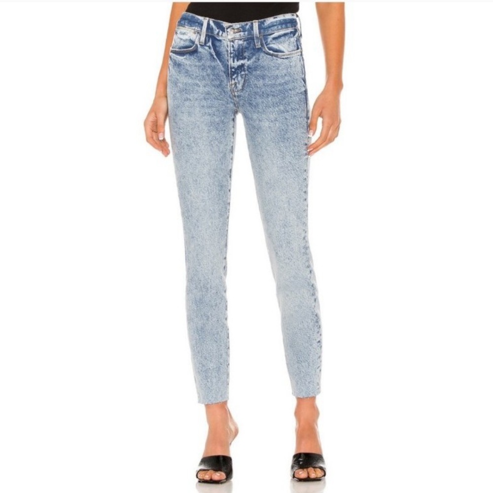 FRAME Le High Skinny Crop Jeans size 29 in Lombard Acid Wash